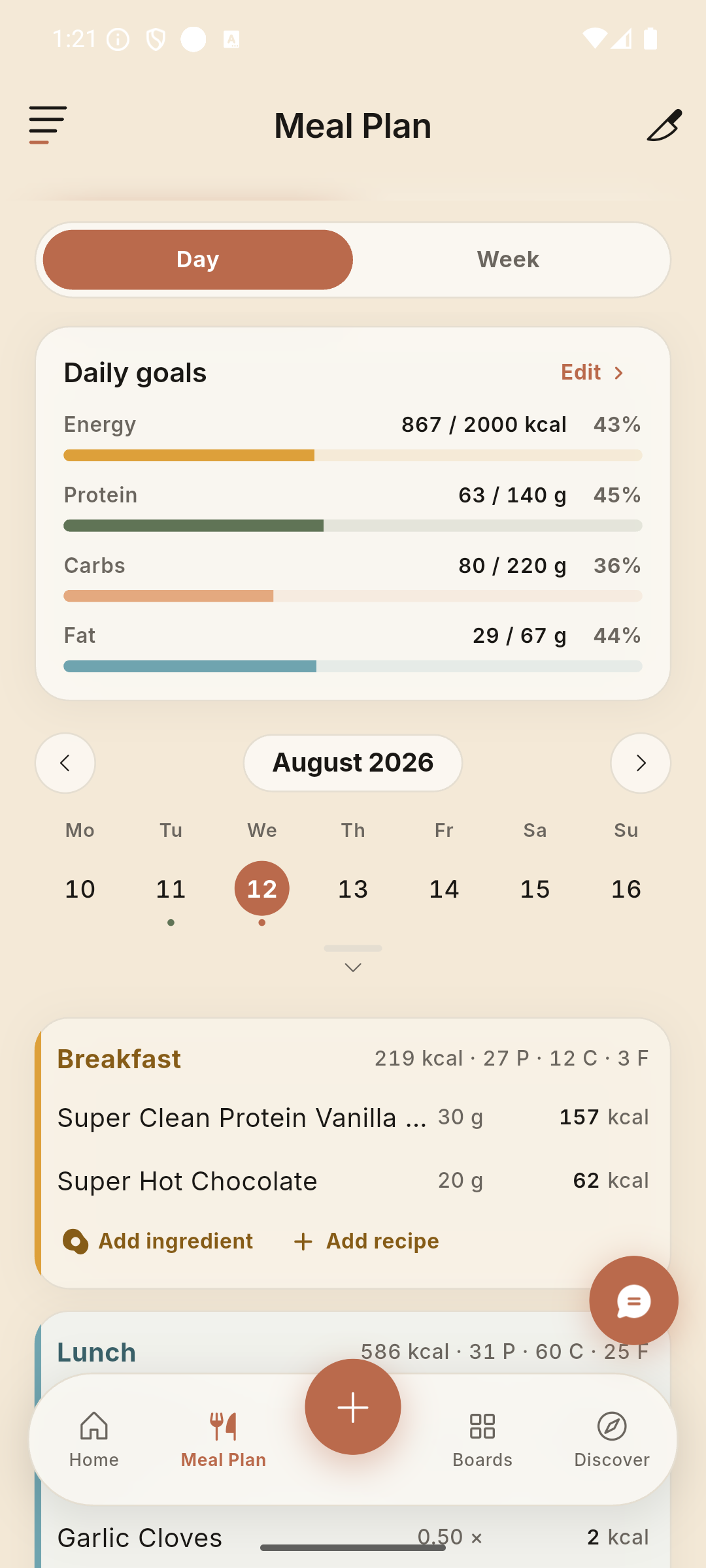 Meal plan
